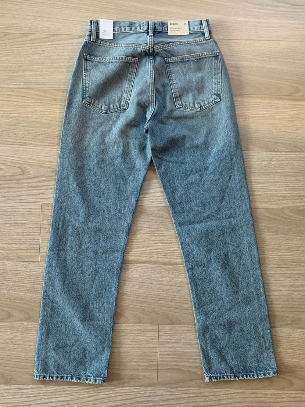 Agolde 90's Pinch Waist High Rise Straight Jean Light Blue Wash NWT Size 26 - Picture 3 of 9